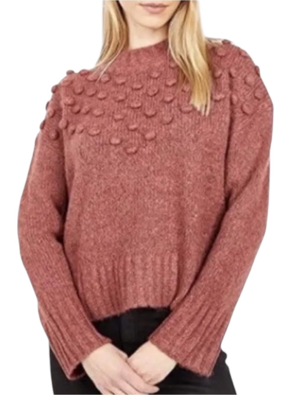 MADEWELL Bobble Chestnuts Roasting Crew Neck Heather Tulip/Rustic Size Small